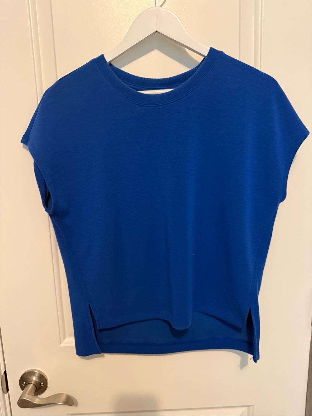 SPANX® AirEssentials UPF 50 Cap Sleeve Tee S Cerulean Blue